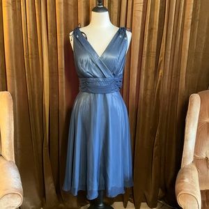 Blue chiffon midi dress
